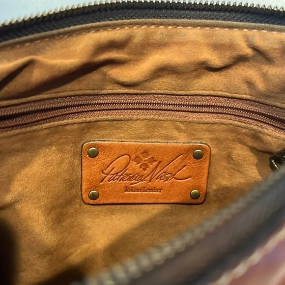 Patricia Nash Cassini Wristlet with tooled floral pattern in Florence Brown - Picture 6 of 14